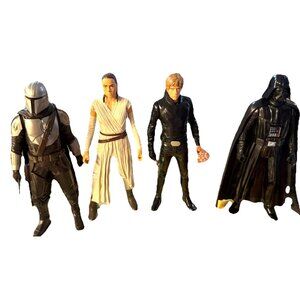 Star Wars Luke Skywalker Darth Vader Mandalorian Raye 4 Characters Figures 6 in